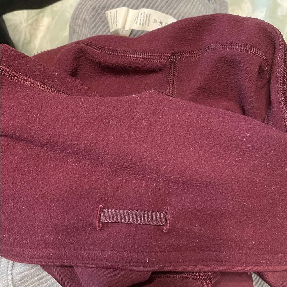 Lululemon Toasty Tech Fleece Tights II Leggings Burgundy Size 4 - Picture 11 of 15